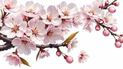 Obraz premium serene and picturesque beauty of cherry blossoms, known as sakura, a symbol of spring and renewal