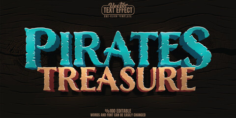 Pirate editable text effect, customizable planet and ring 3D font style