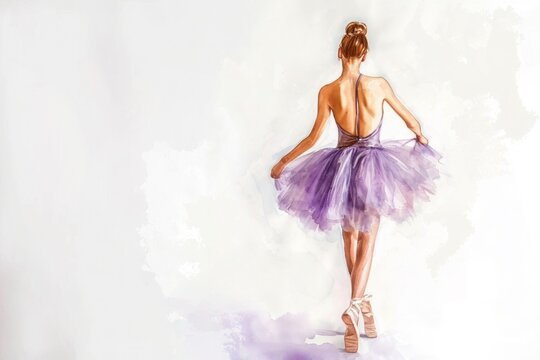 a painting of a ballerina in a purple tutu