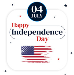USA Independence Day wallpaper in minimalist style with typography greetings and shapes.