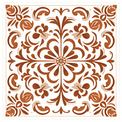 Minimalistic traditional mehendi geometric ornament. Terracotta and henna hindu pattern. Seamless illustration for print, textile, tile, fabric, interior, design, decor