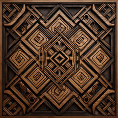 Minimalistic traditional scandinavian geometric ornament. Wooden viking carved pattern. Seamless illustration for print, textile, tile, fabric, interior, design, decor