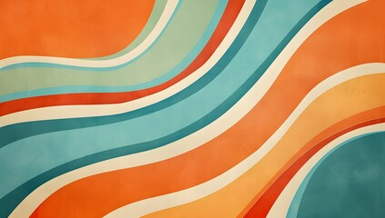 retro striped background with orange, beige and tan