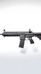 High-Resolution Stock Image Showcasing Side-View of FN SCAR 17 Strategic Rifle