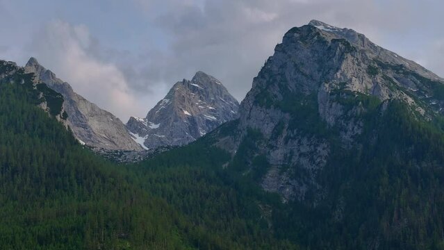 Mountain picks around Hintersee lake, Ramsau, Berchtesgadener Land, Bavaria, Germany