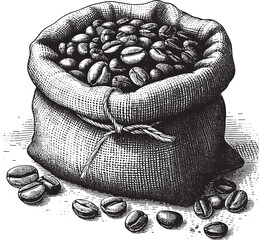 Burlap Sack With Coffee Beans