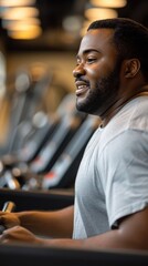 Portrait of African American Man in Fitness Room