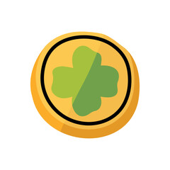 Gold coin in cartoon style