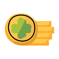 Set of gold coins in cartoon style