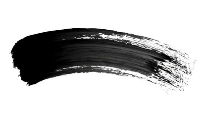 Schwarzer Pinselstrich isoliert auf weißen Hintergrund, Freisteller - obrazy, fototapety, plakaty