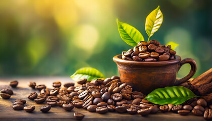 Naklejka premium Kawa, picie kawy, codzienny rytuał