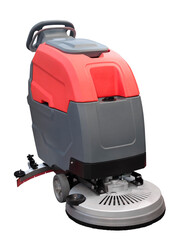 Industrial floor washing machine isolated on white background