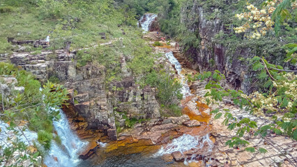 beautiful waterfall in Capitolio mountains, Minas Gerais, Brazil
