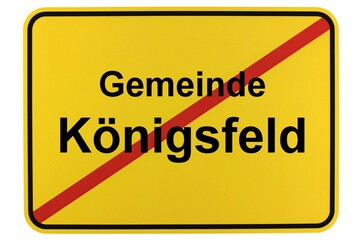 Illustration eines Ortsschildes der Gemeinde Königsfeld in Mecklenburg-Vorpommern