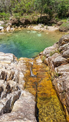 beautiful turquoise waterfall pool in Serra da Canastra, Minas Gerais, Brazil