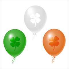 St. Patrick's Day balloons isolated on white background. Vector illustration