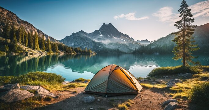 tourist tent with stunning view