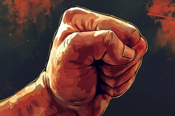 Close Up of a Hand With a Fist - obrazy, fototapety, plakaty