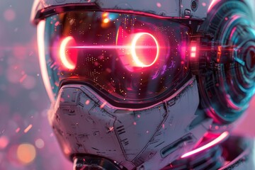 a combination of retro style with futuristic elements, robots in the style of the 80s