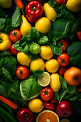 Colorful Assortment of High-quality, Fresh, Organically Grown Fruits and Vegetables