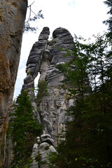 Rock city in Adrspach, Czech Republic. Sandstone rocks formation in Adrspach-Teplice Rocks Nature...