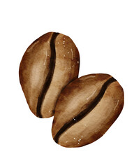 Watercolor Coffee Bean