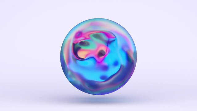 Abstract animation of a colorful magic sphere, 3d render, 4k seamless looped video