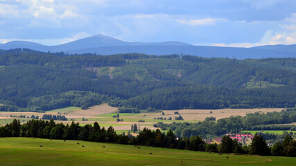View point near the border of Poland and Czech Republic on the Karkonosze Mountains - mountain...
