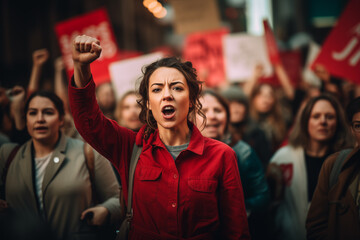 Obraz premium Empowered Voices: Protesters Rallying for Change