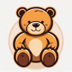 Teddy bear logo, 2d flat illustration, drawing cartoon for design.