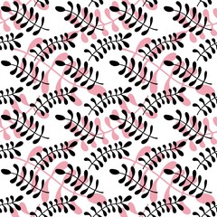 Abstract floral seamless branches and leaves pattern for wrapping paper and fabric and party accessories and kids print