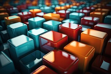 Fototapeta premium modern abstract background with colorful plastic cubes.