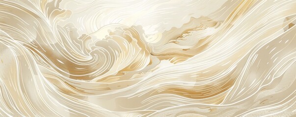 vintage gold abstract line background illustration Generative AI