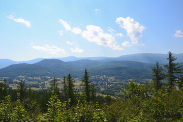 View from the Henryk's Castle, a historic hunting castle. Staniszow, Poland.