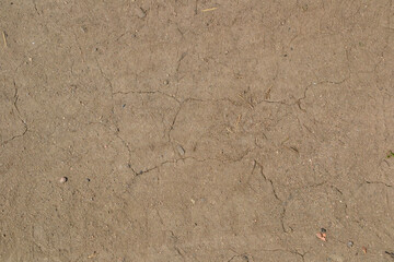 Dry soil background with deep cracks - environment concept, global warming effect, drought, climate changes. Cracked earth, dry ground. Top view, selective focus