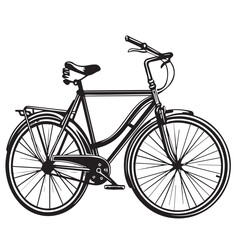 Fototapeta premium Bicycle in cartoon, doodle style . Image for t-shirt, web, mobile apps and ui. Isolated 2d vector illustration in logo, icon, sketch style, Eps 10, black and white. AI Generative