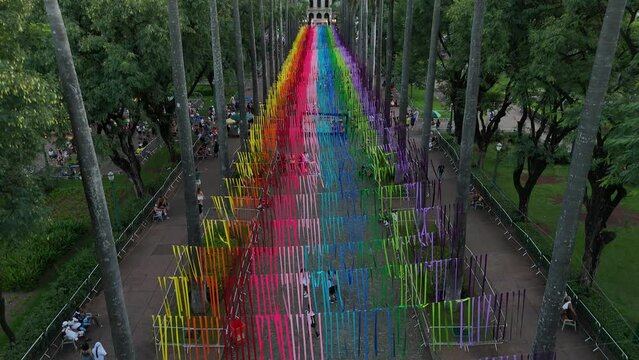 Lgbt flag at Pra&ccedil;a da Liberdade In Belo Horizonte - Carnval