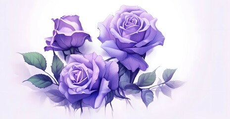 purple roses in the style of digital airbrushing, realistic yet stylized, digitally enhanced, 32k...