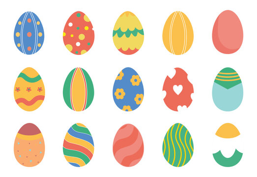 Easter egg collection icon.Easter egg illustration set . Vector