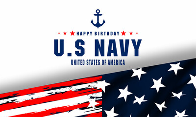 Happy birthday US Navy October 13 background Vector Illustration	