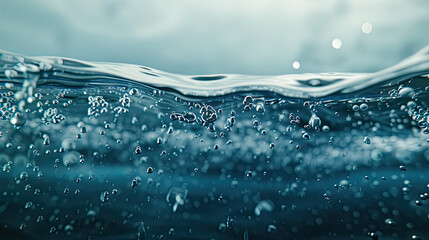 Captivating Water Surface Texture with Bubbles and Splashes.  - obrazy, fototapety, plakaty