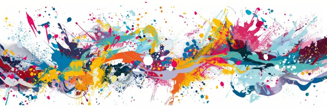 colorful splash of paint on white background Generative AI