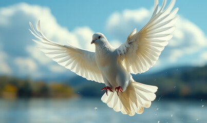beautiful white dove bird wallpaper for peace day celebration
