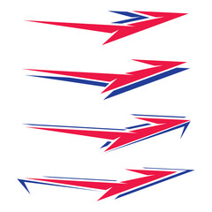 Collection of abstract geometric stripes car wrap vinyl stickers