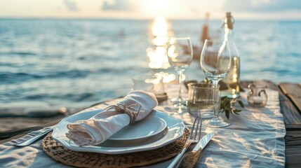 Marine style table. Generative AI