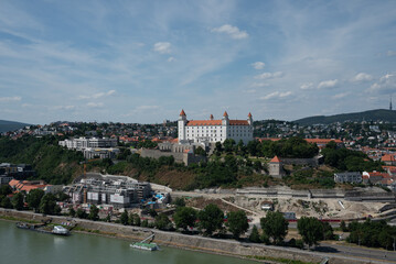 Obraz premium Slovakia, Bratislava castle view over Danube river.