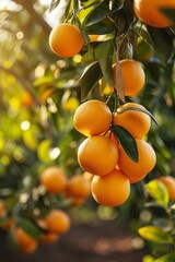 Fresh plantations oranges growing, photographic real quality --ar 2:3 --v 6 Job ID: 9ef8b21d-0fdf-49f8-9c34-8d4cea12ce02