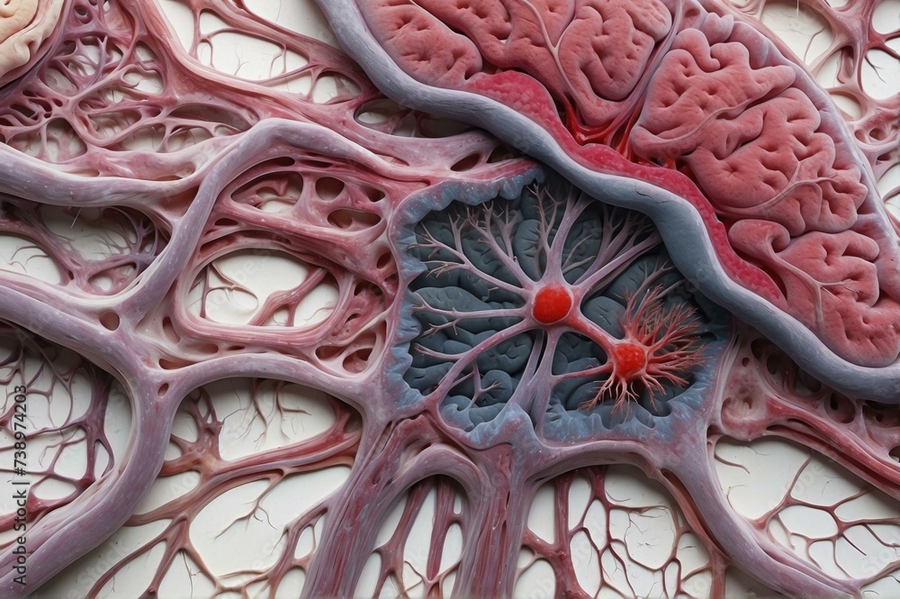 Poster the brain and nervous system. generative ai.