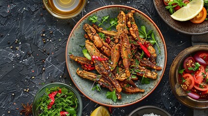 Turkish-style fried anchovies, known as 