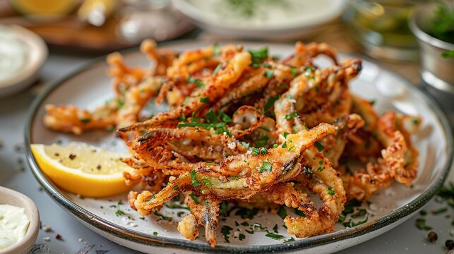 Turkish-style fried anchovies, known as "Hamsi Tava," offer a savory delight that tantalizes the taste buds.